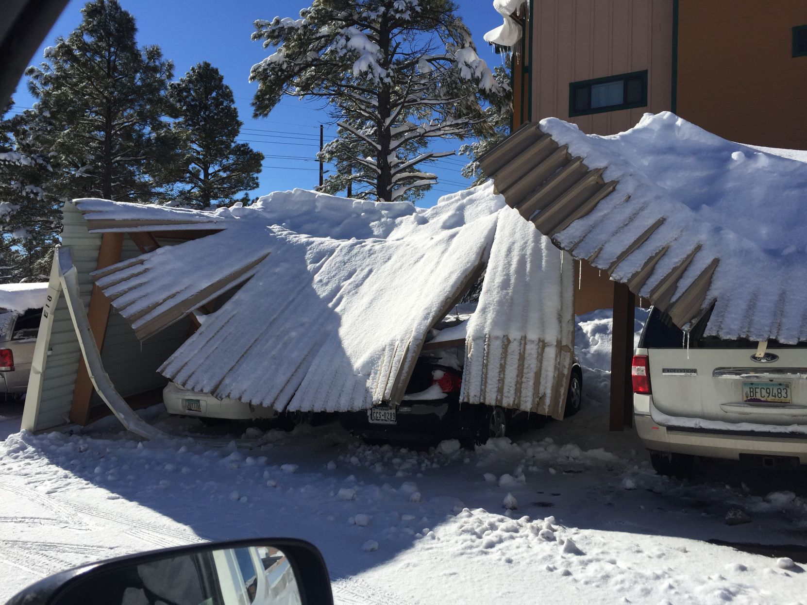 Snow roof collapse